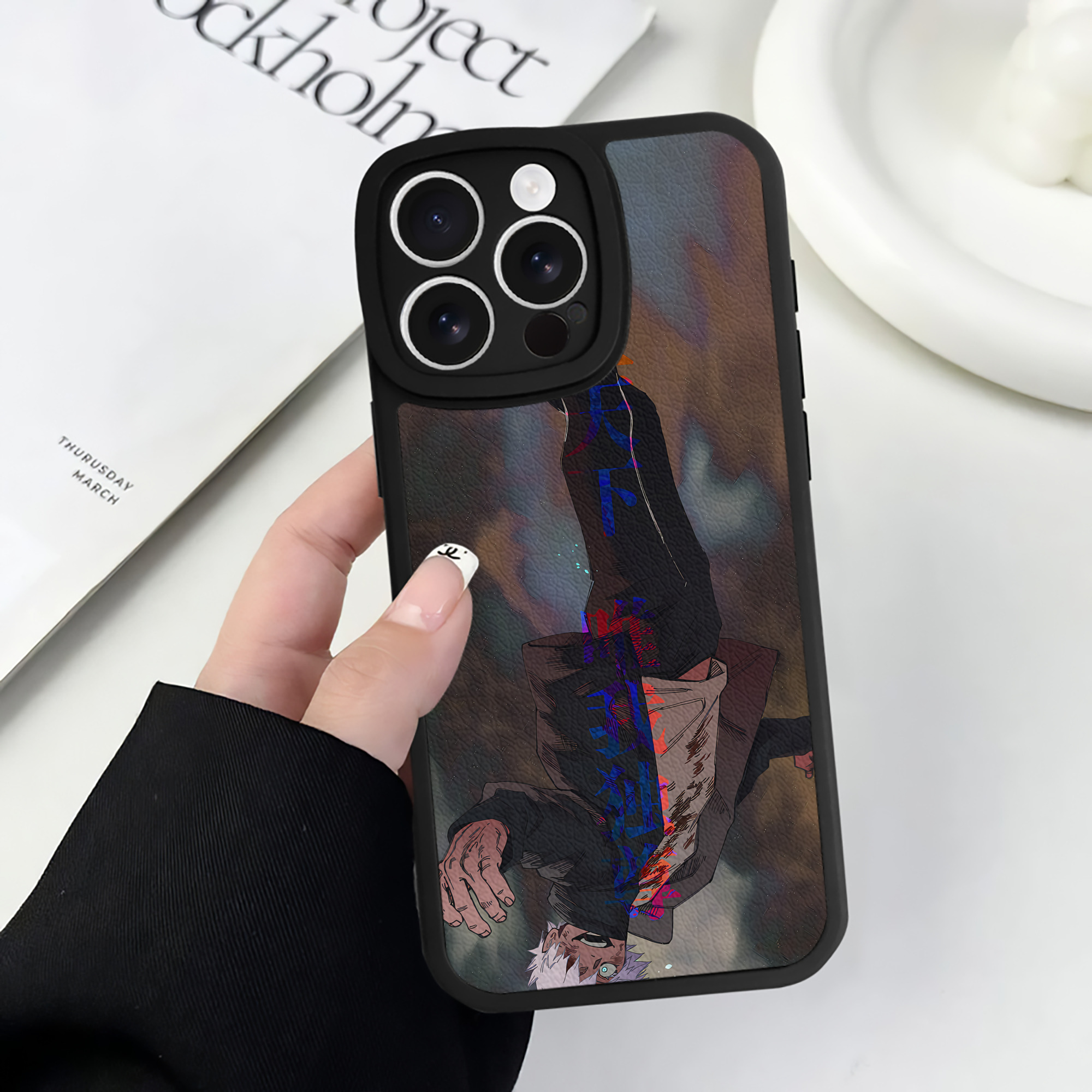 （画像用） 呪術廻戦 Jujutsu Kaisen 【iPhone 16シリーズ対応】シリコンスマホケース（レザー調） 材質：シリコン